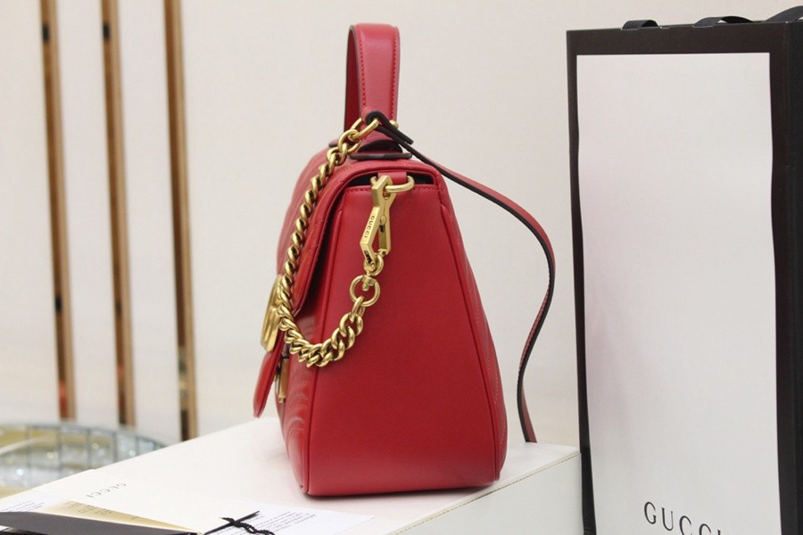 GG Marmont系列小號手提包紅色_3