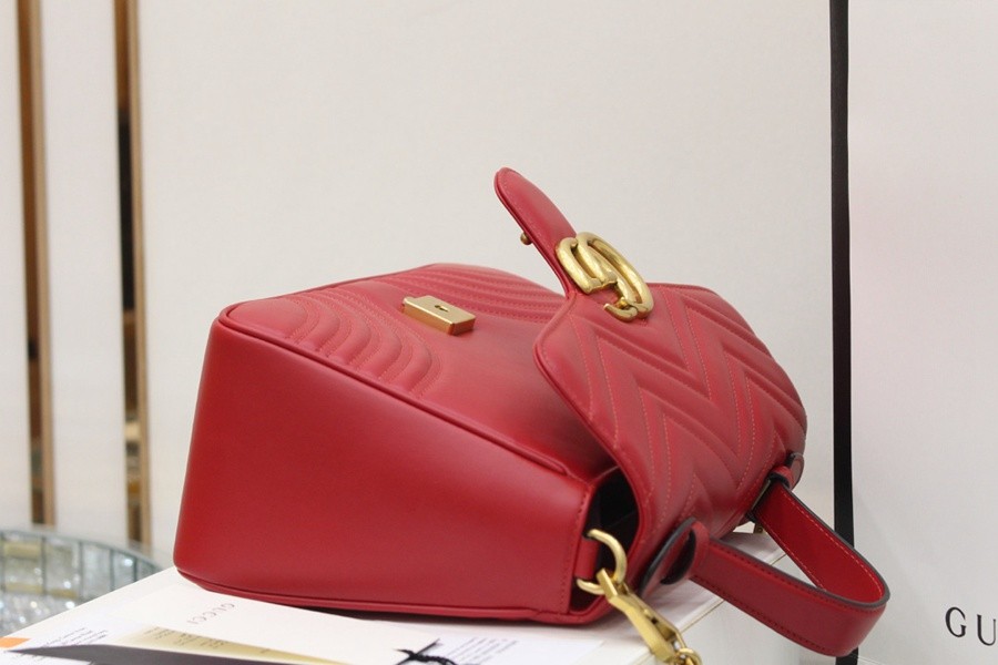 GG Marmont系列小號手提包紅色_7
