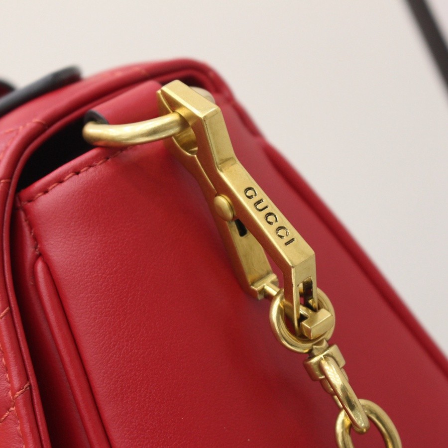 GG Marmont系列小號手提包紅色_11