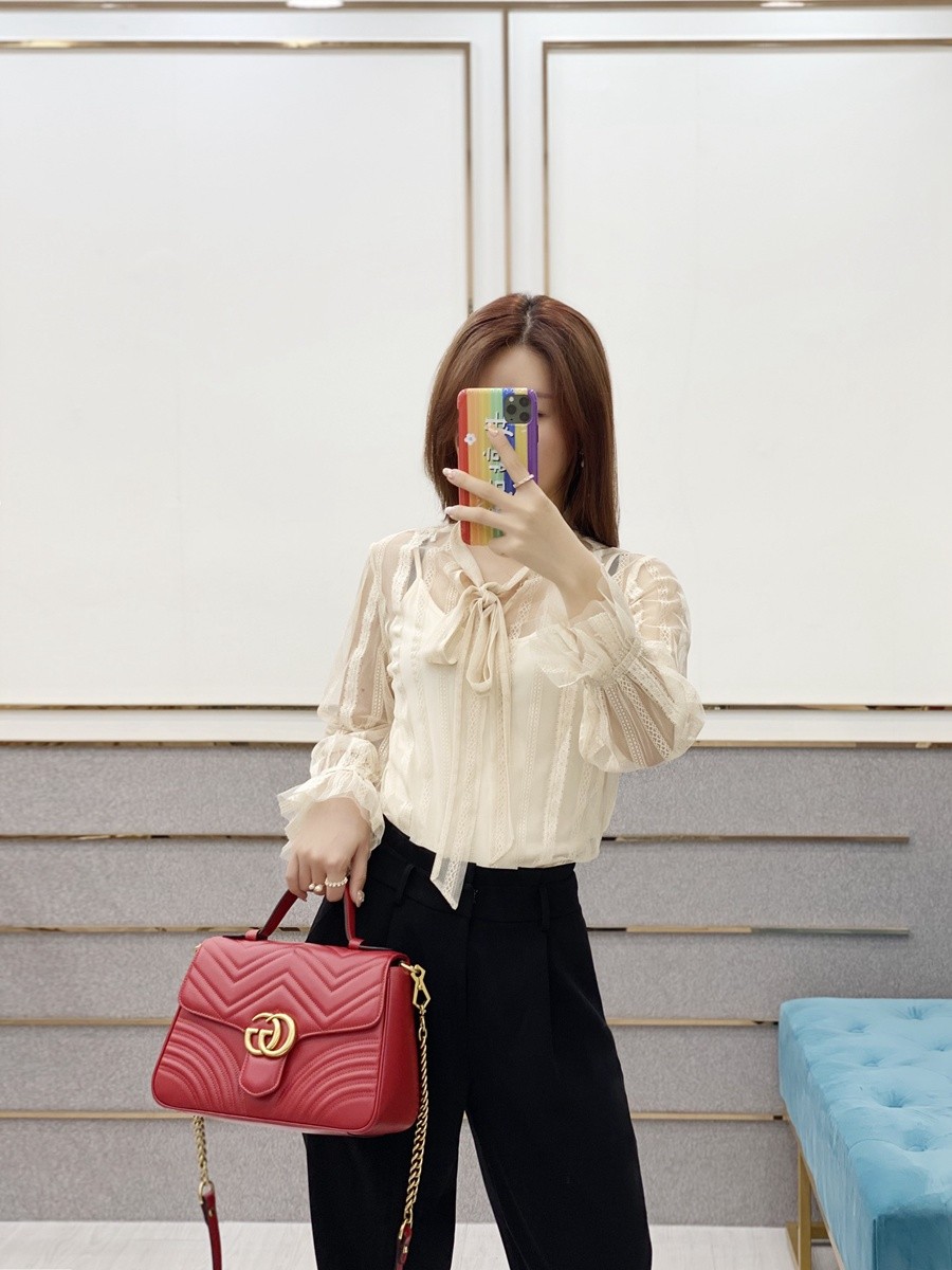 GG Marmont系列小號手提包紅色_20