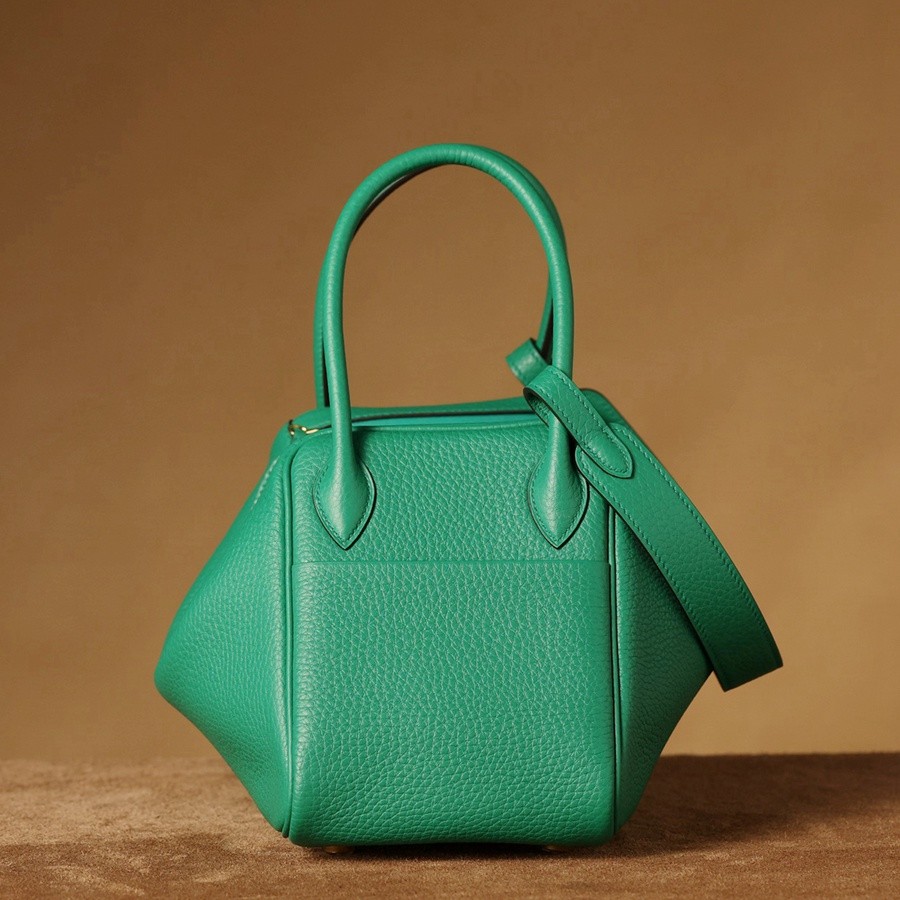 H Lindy 26CM 絲絨綠金扣_6