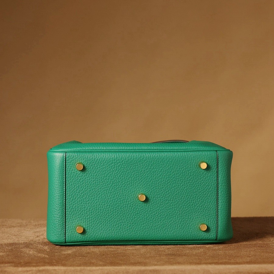 H Lindy 26CM 絲絨綠金扣_8