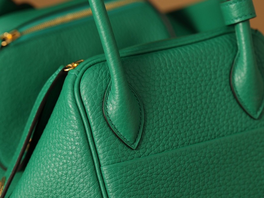 H Lindy 26CM 絲絨綠金扣_14