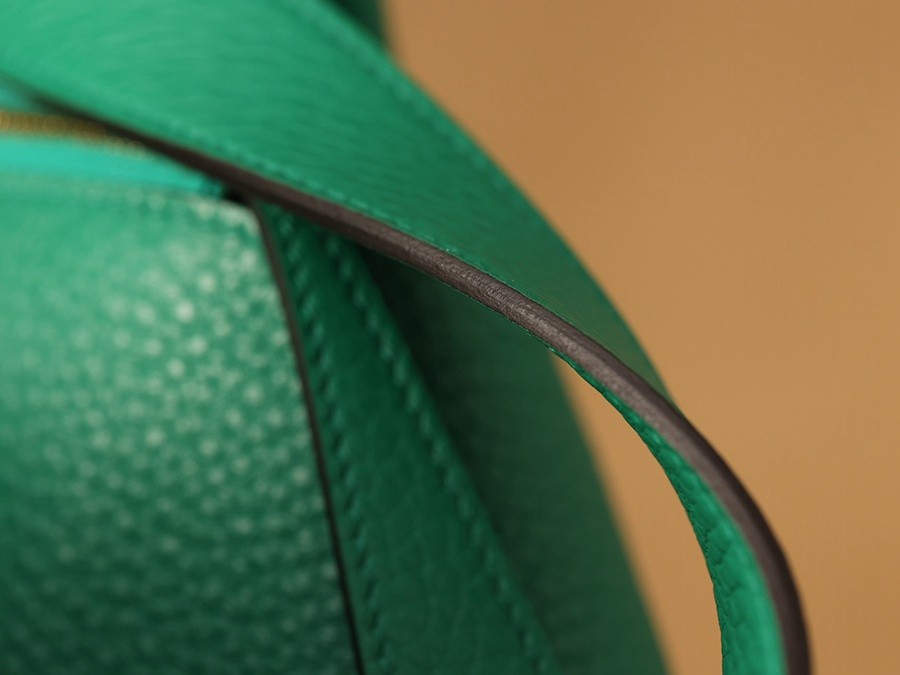 H Lindy 26CM 絲絨綠金扣_15