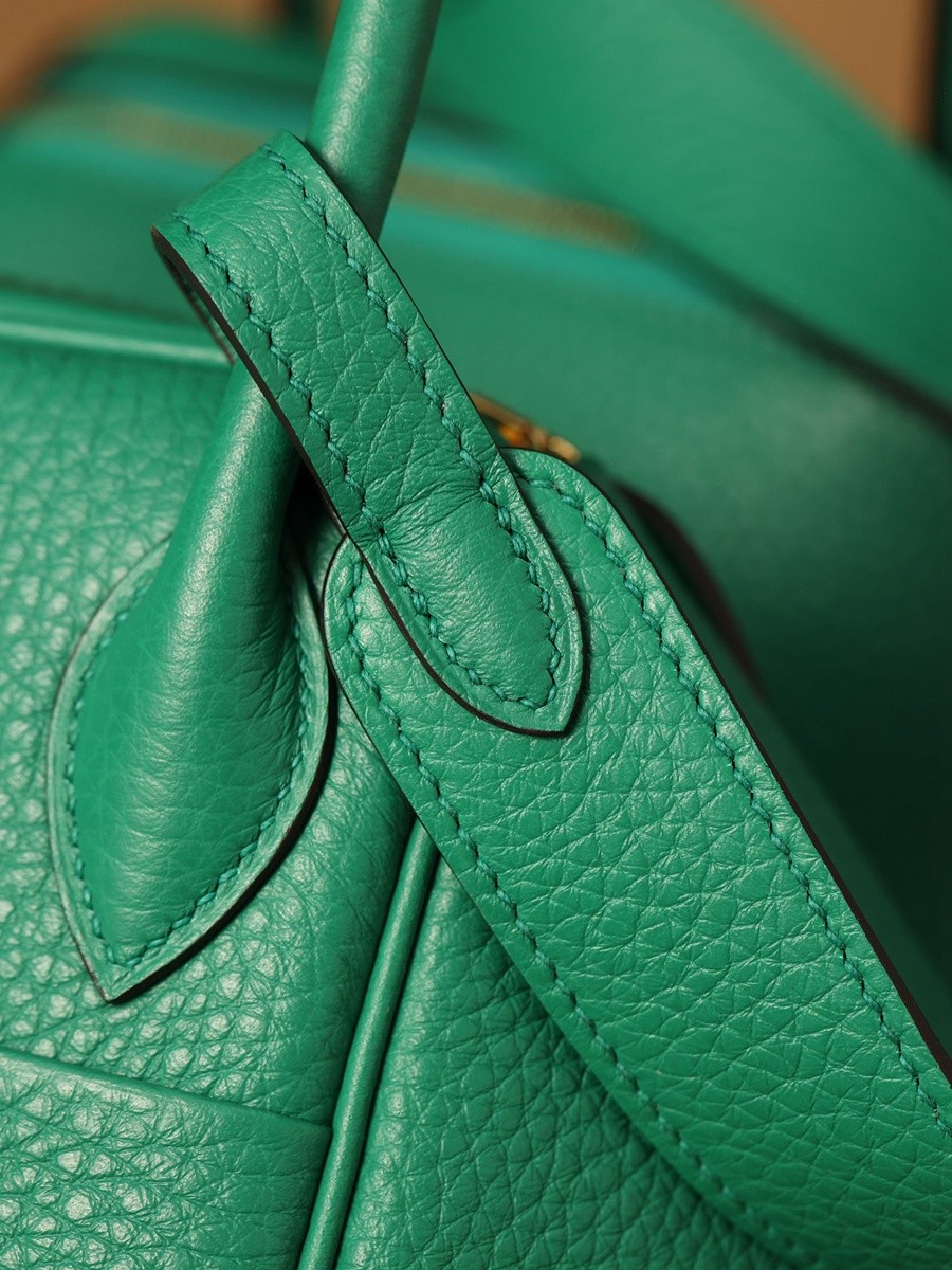 H Lindy 26CM 絲絨綠金扣_16