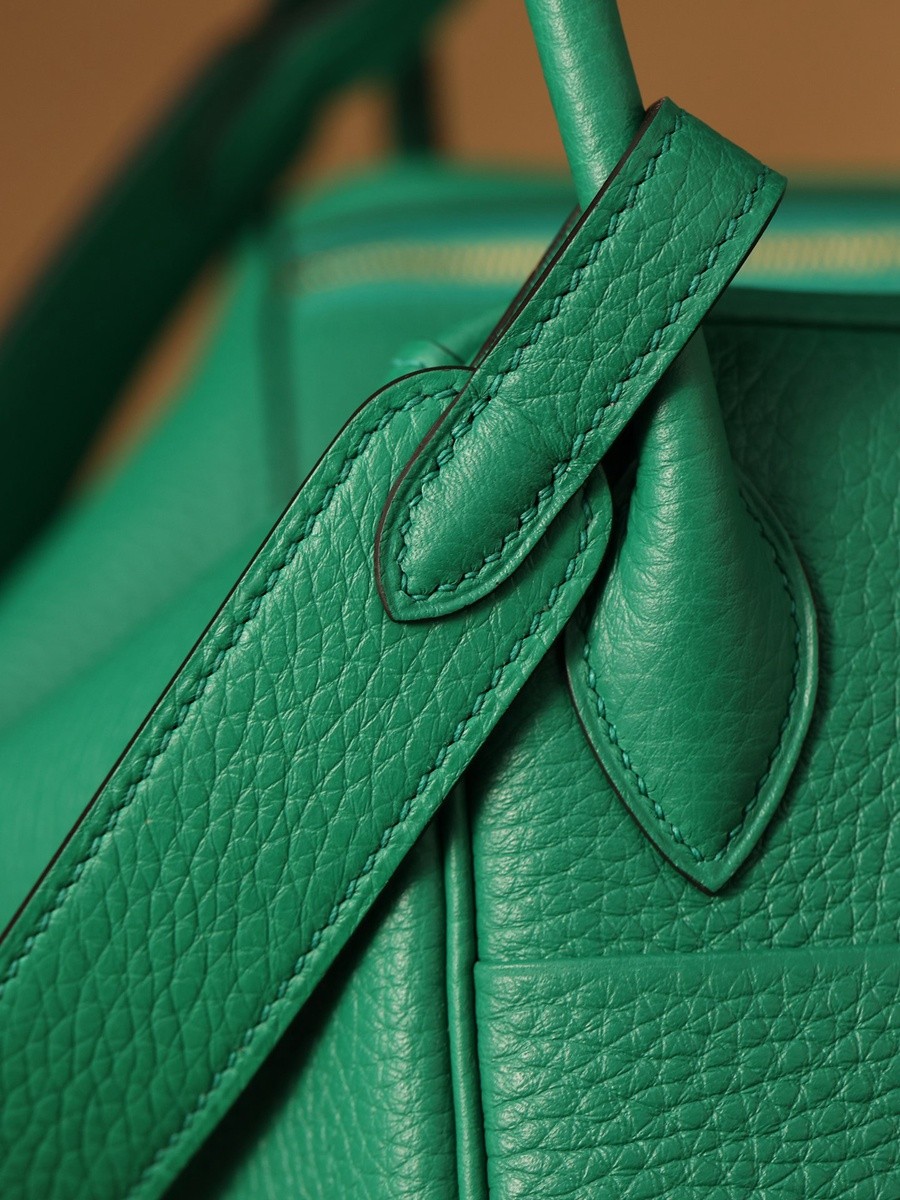 H Lindy 26CM 絲絨綠金扣_17