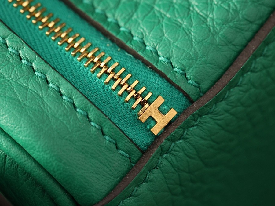 H Lindy 26CM 絲絨綠金扣_21