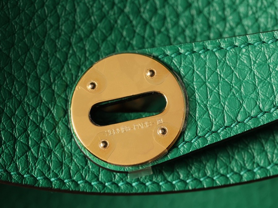 H Lindy 26CM 絲絨綠金扣_22