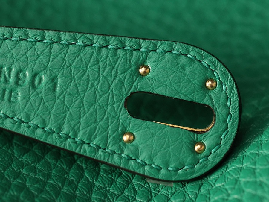 H Lindy 26CM 絲絨綠金扣_25