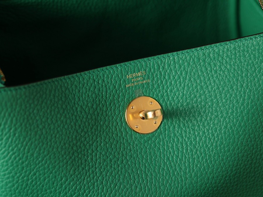 H Lindy 26CM 絲絨綠金扣_26