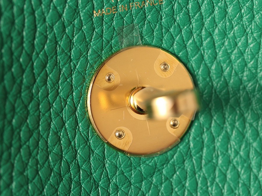 H Lindy 26CM 絲絨綠金扣_27