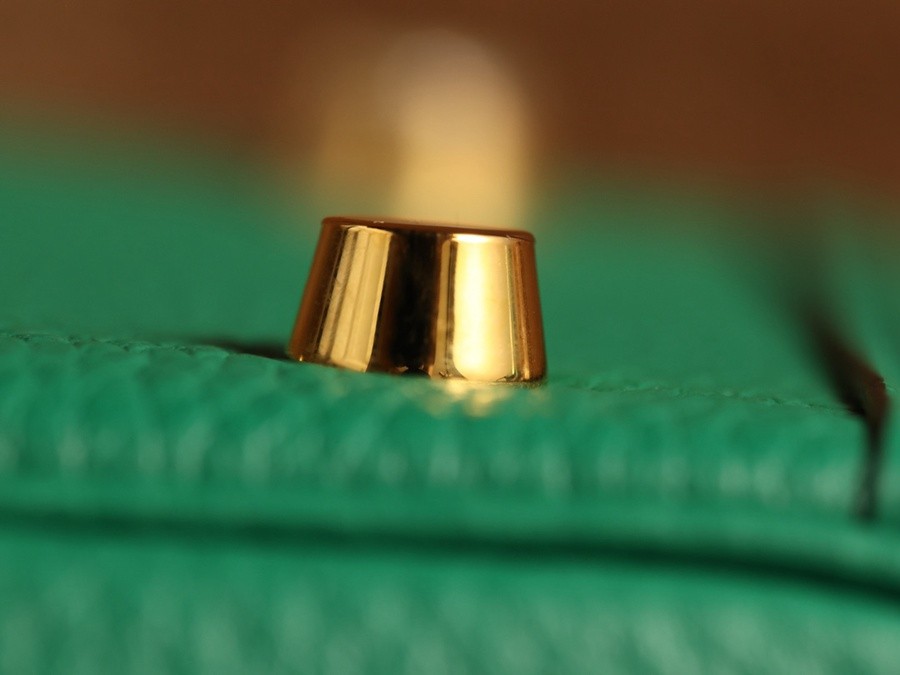 H Lindy 26CM 絲絨綠金扣_38