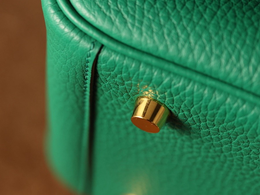 H Lindy 26CM 絲絨綠金扣_40