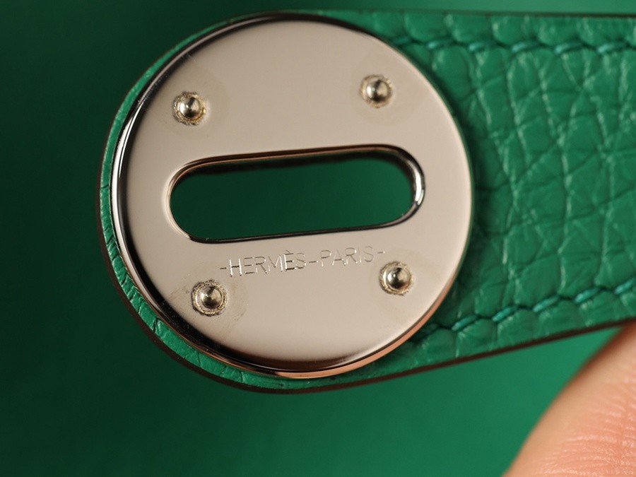 H Lindy 26CM 絲絨綠銀扣_13