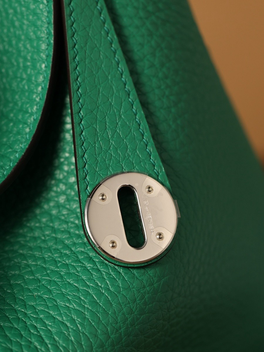H Lindy 26CM 絲絨綠銀扣_11