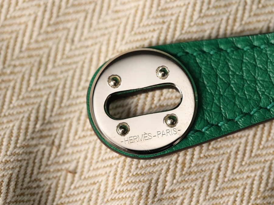 H Lindy Mini 19CM 絲絨綠銀扣_14