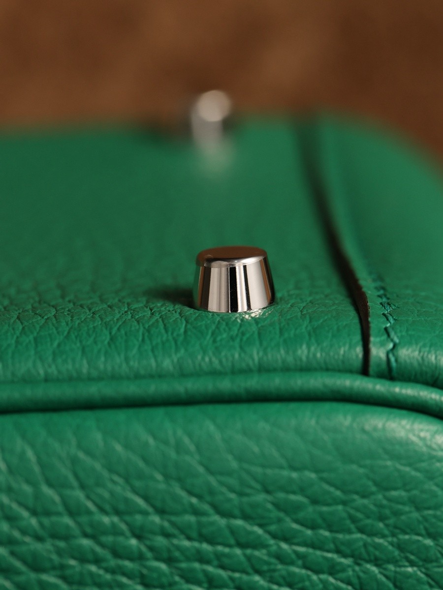 H Lindy Mini 19CM 絲絨綠銀扣_25