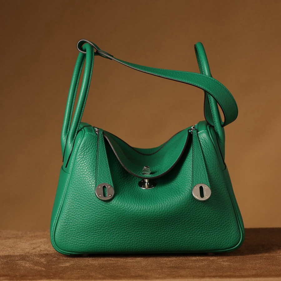 H Lindy 26CM 絲絨綠銀扣_1