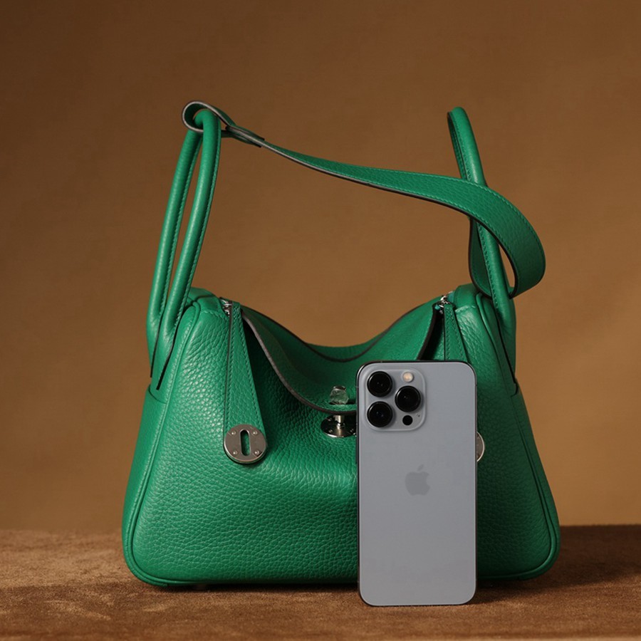 H Lindy 26CM 絲絨綠銀扣_2