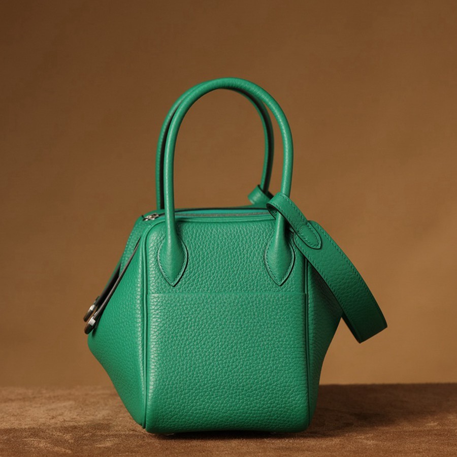 H Lindy 26CM 絲絨綠銀扣_6