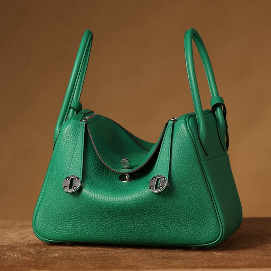 H Lindy 26CM 絲絨綠銀扣_5