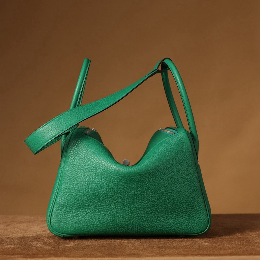 H Lindy 26CM 絲絨綠銀扣_7