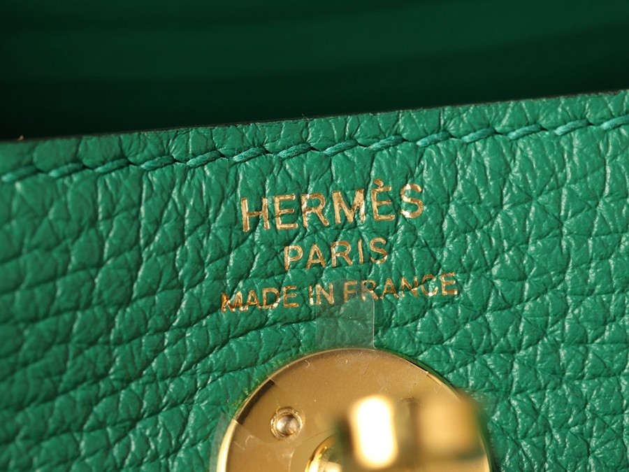 H Lindy Mini 19CM 絲絨綠金扣_28