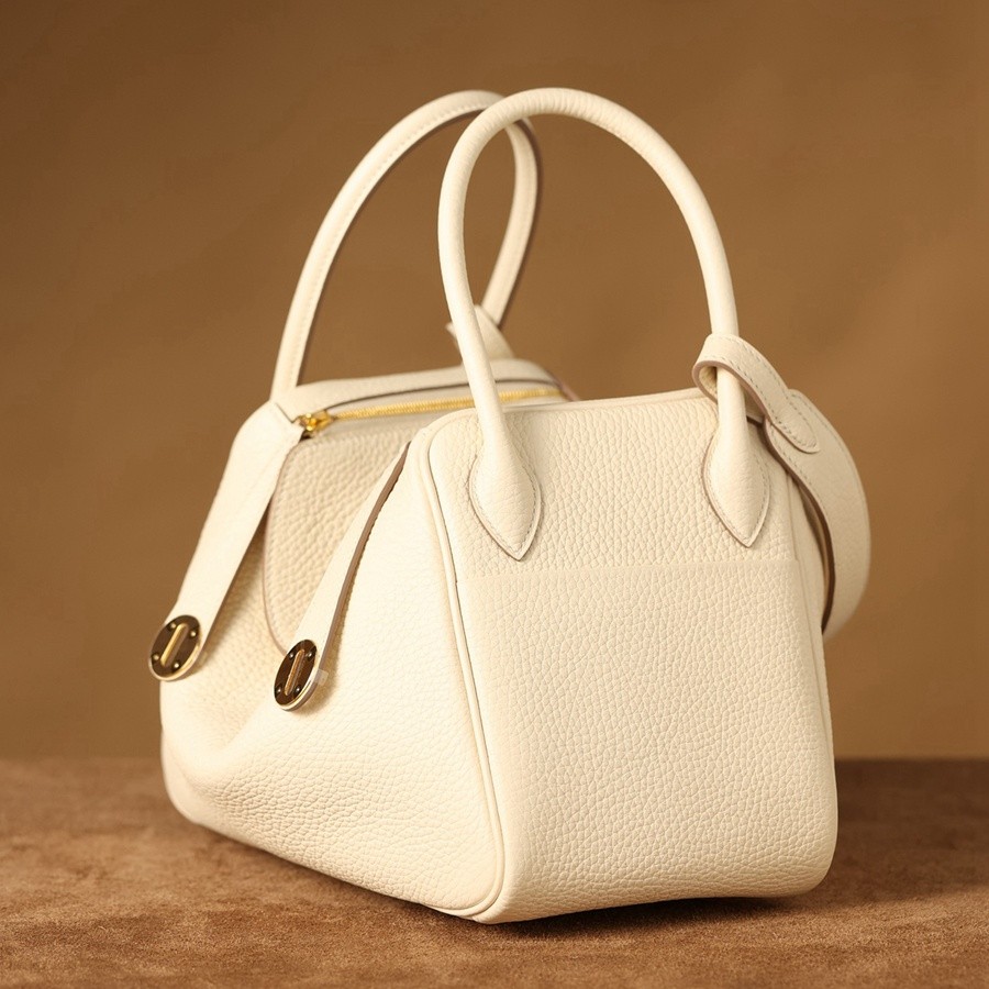 H Lindy 26CM 奶油白金扣_4