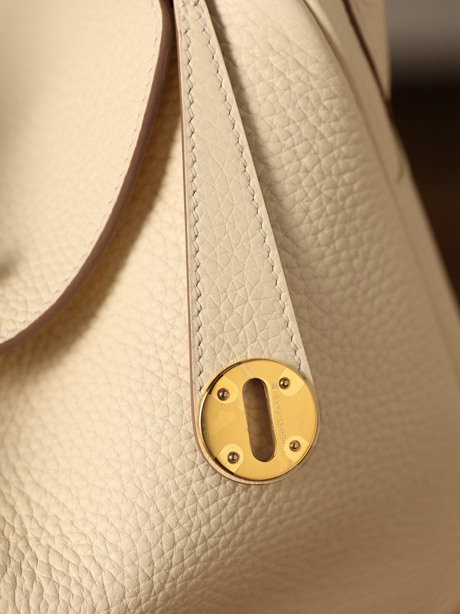 H Lindy 26CM 奶油白金扣_7
