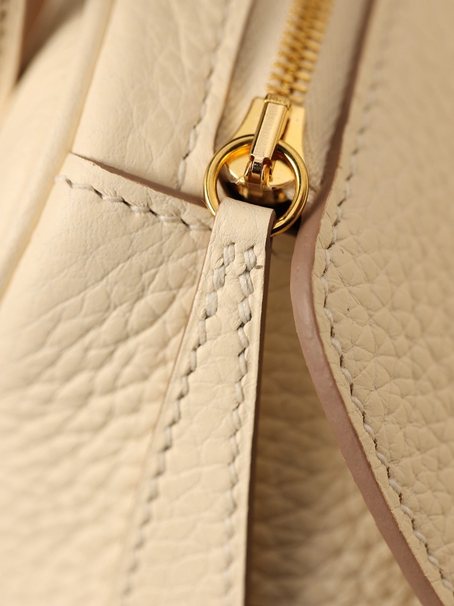 H Lindy 26CM 奶油白金扣_8