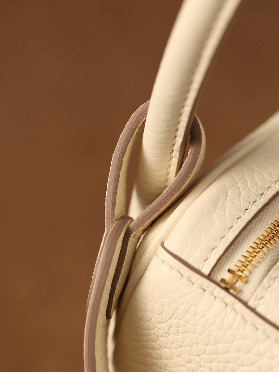 H Lindy 26CM 奶油白金扣_11