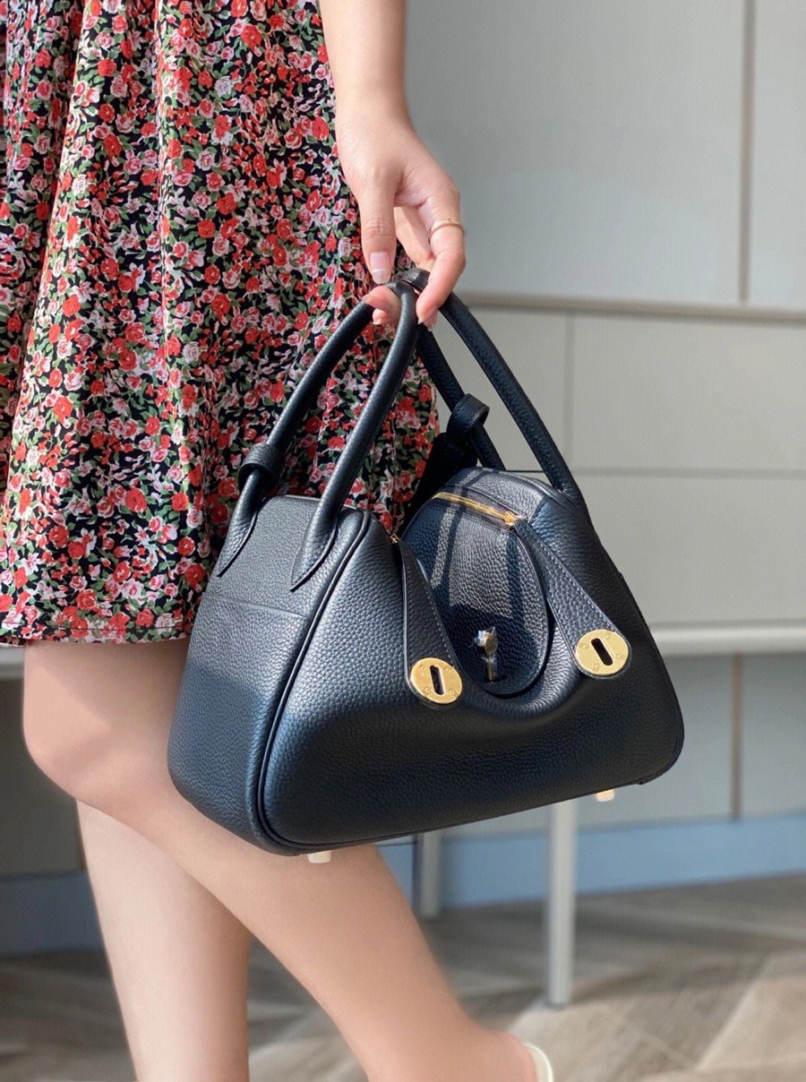 H Lindy 26CM 黑色金扣_25