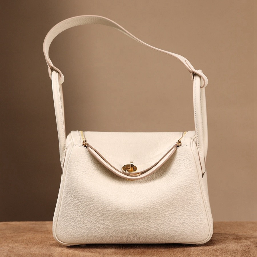 H Lindy 26CM 奶昔白 金扣_1