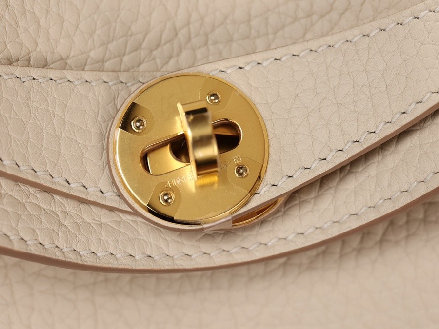 H Lindy 26CM 奶昔白 金扣_8