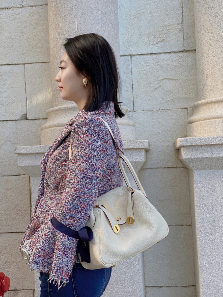 H Lindy 26CM 奶昔白 金扣_29