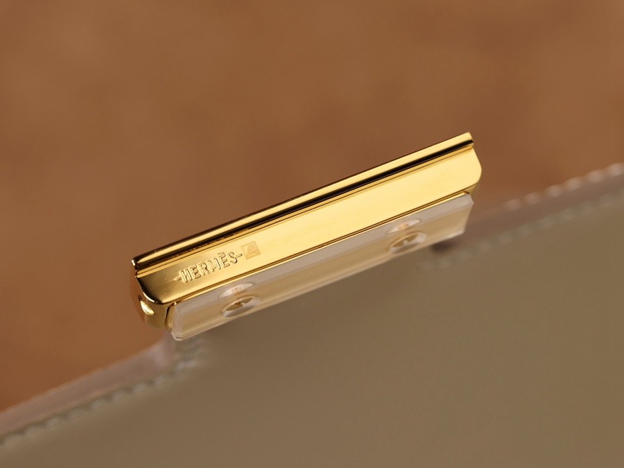 H Constance 19 Epsom牛皮  單肩斜挎包  奶昔白金扣_9