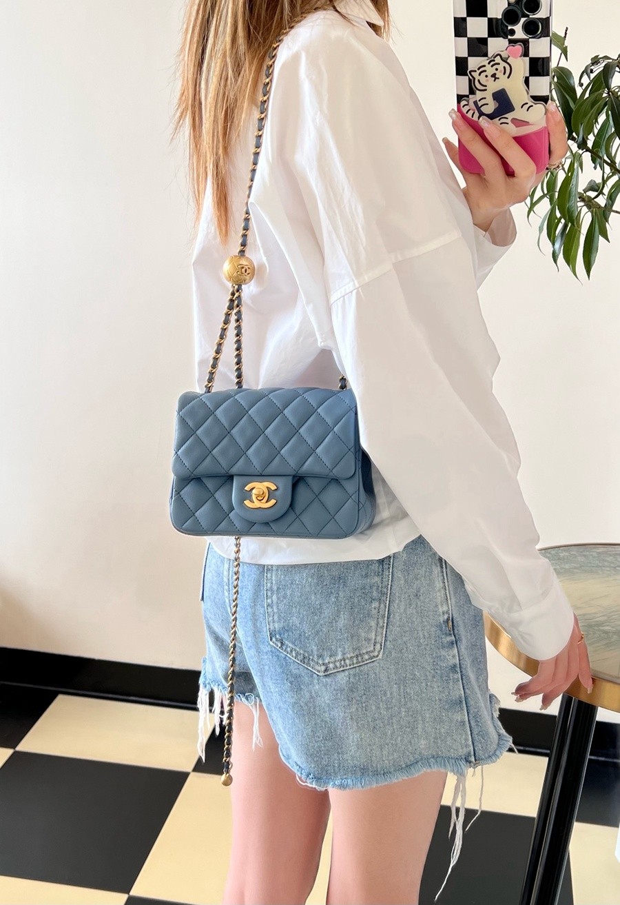 小香 23K 金球調節扣方胖子 牛仔藍_17