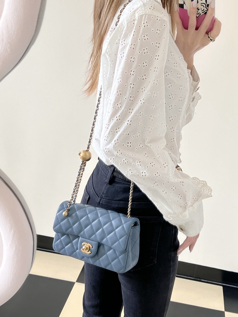 小香 23K 新色金球調節扣 大mini牛仔藍_16