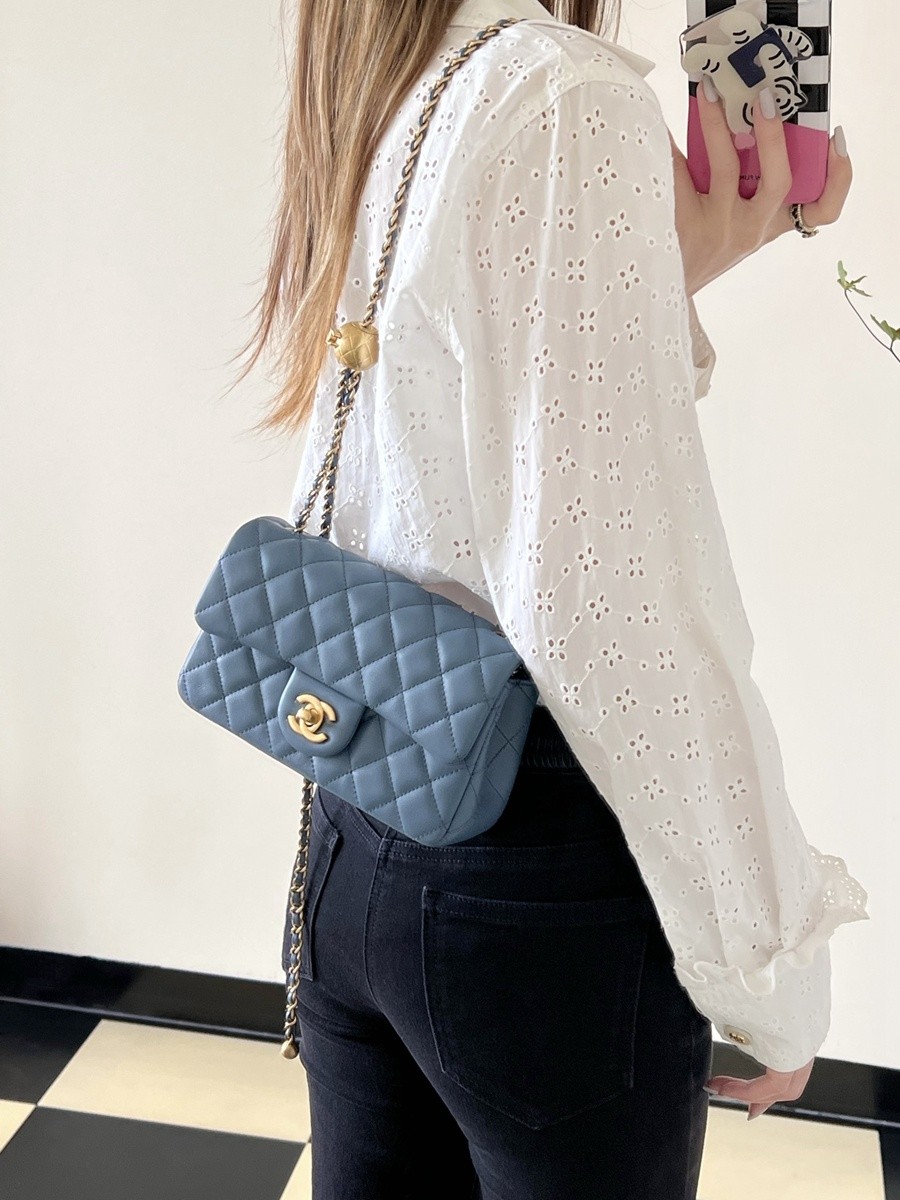 小香 23K 新色金球調節扣 大mini牛仔藍_17