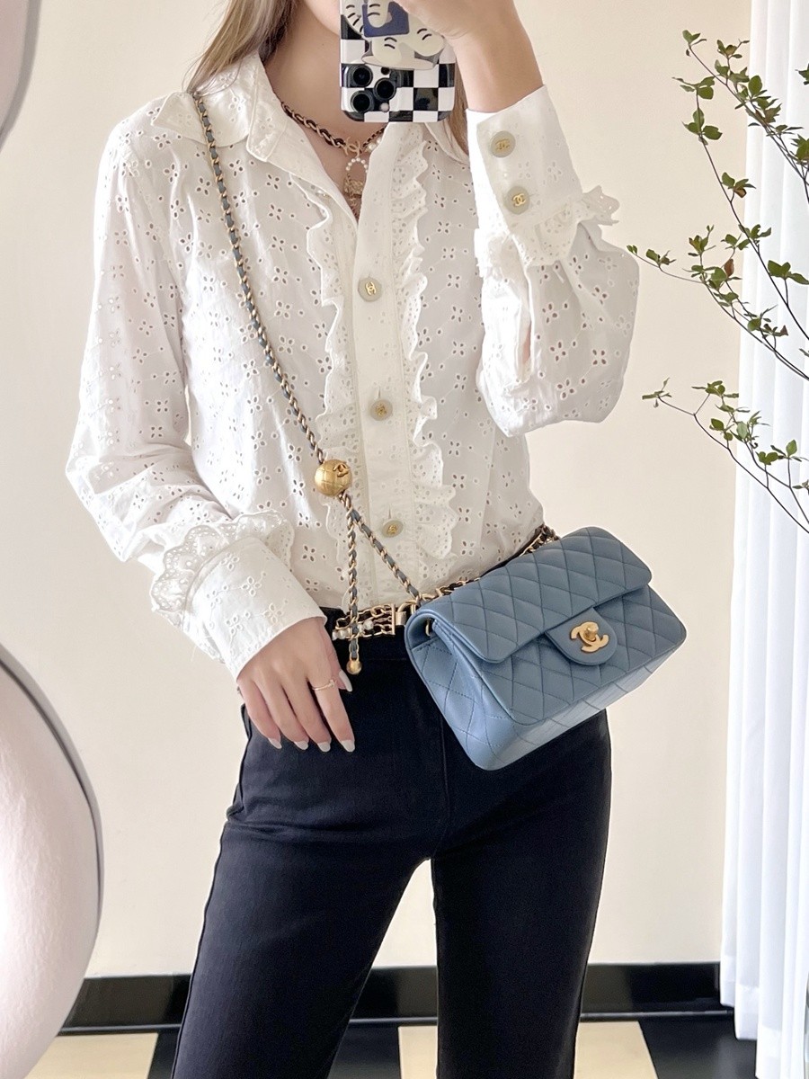 小香 23K 新色金球調節扣 大mini牛仔藍_18