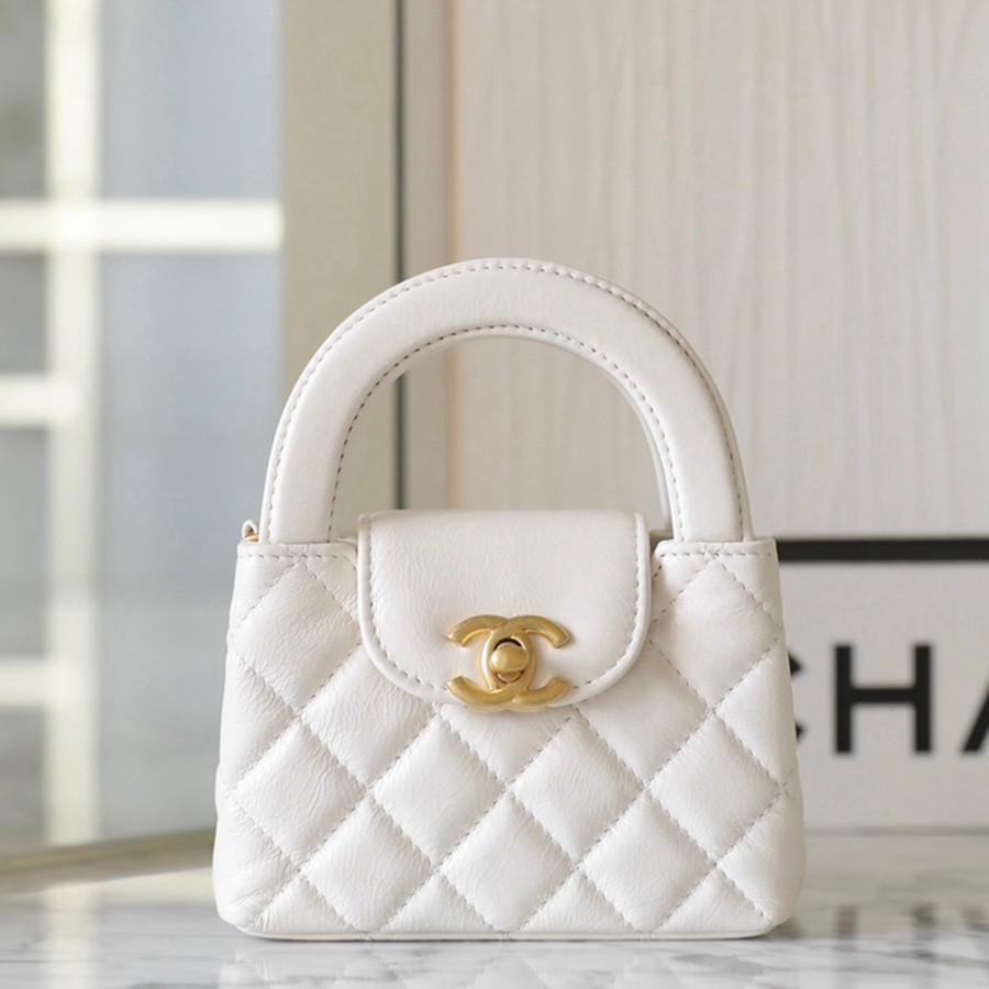 小香 23K秋冬 Kelly鏈條包 小號白色_1