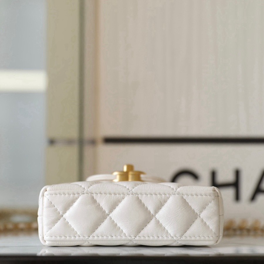 小香 23K秋冬 Kelly鏈條包 小號白色_5