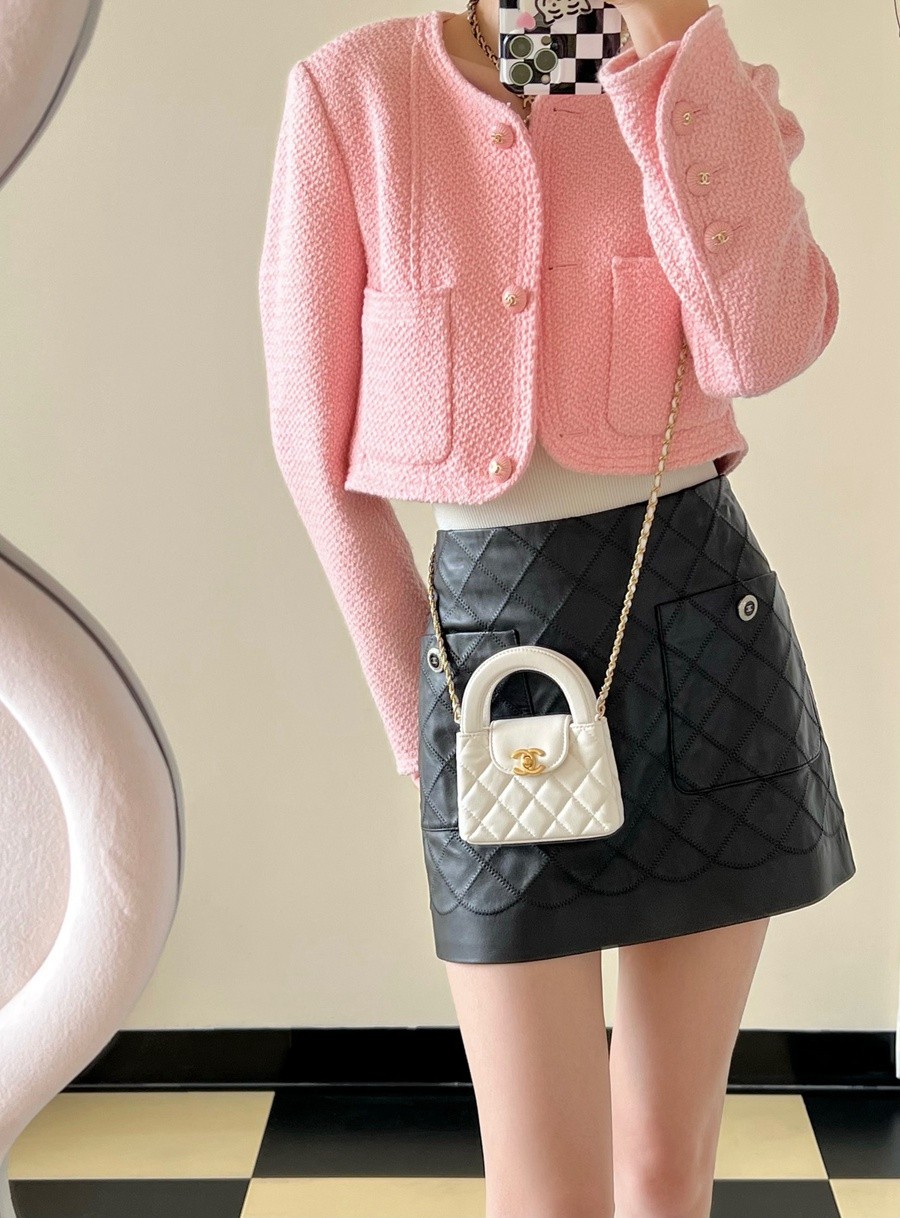 小香 23K秋冬 Kelly鏈條包 小號白色_10