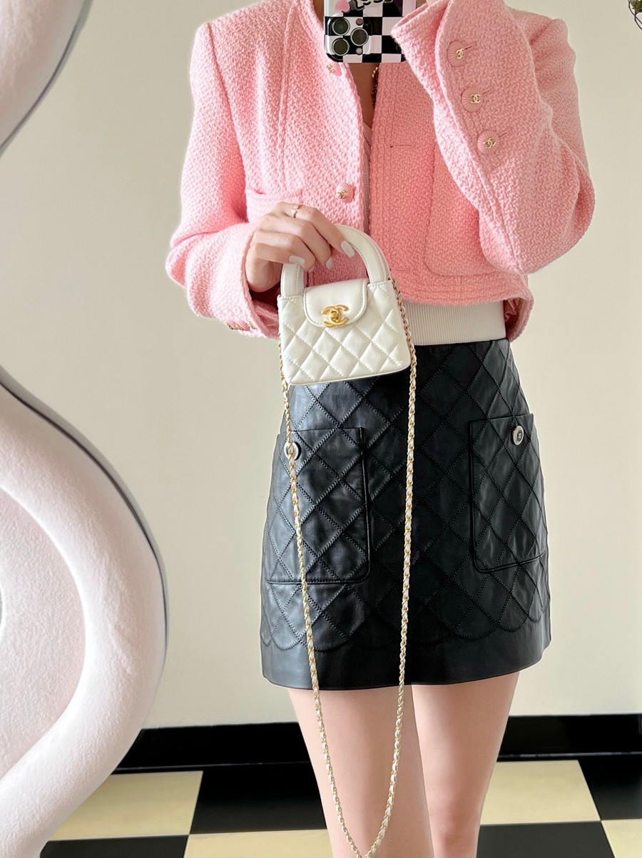 小香 23K秋冬 Kelly鏈條包 小號白色_11