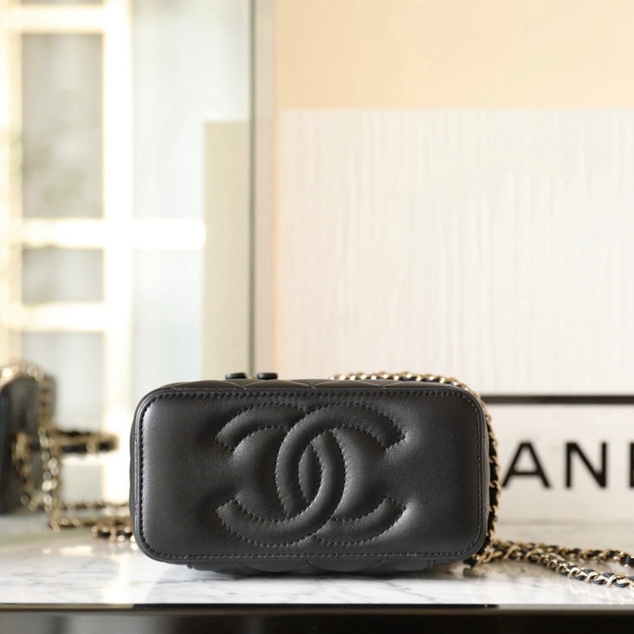 小香 23K秋冬 雙C手柄化妝盒子 黑色_4