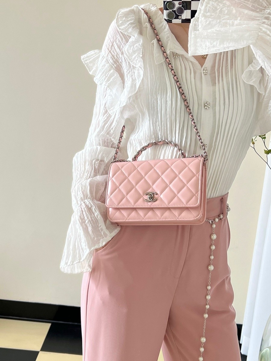 小香 23K秋冬 23K水鑽手柄WOC 淡粉_9