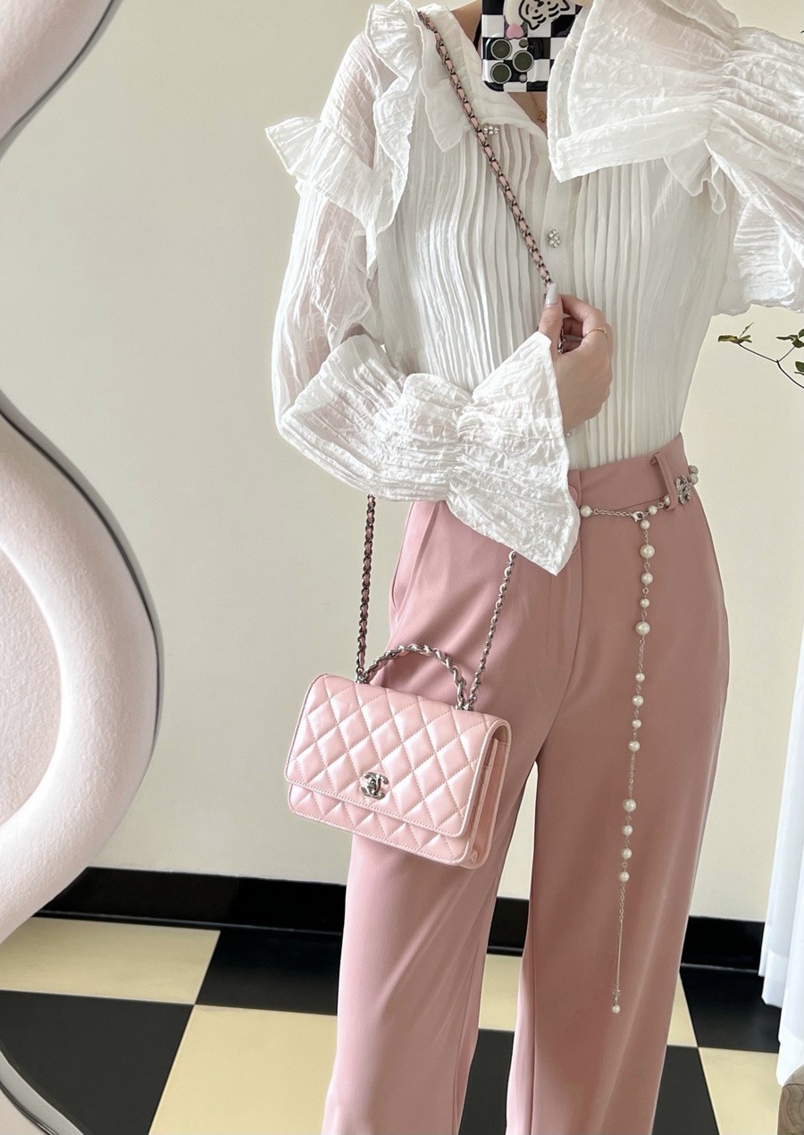 小香 23K秋冬 23K水鑽手柄WOC 淡粉_11