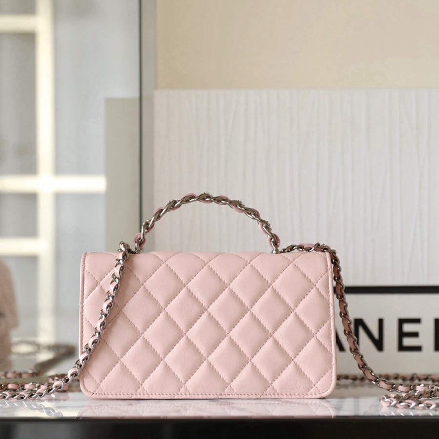 小香 23K秋冬 23K水鑽風琴小包淡粉_3