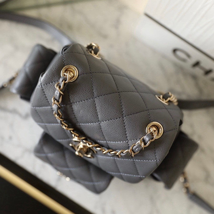 小香 23K 坦克雙肩背包 深灰小號_4