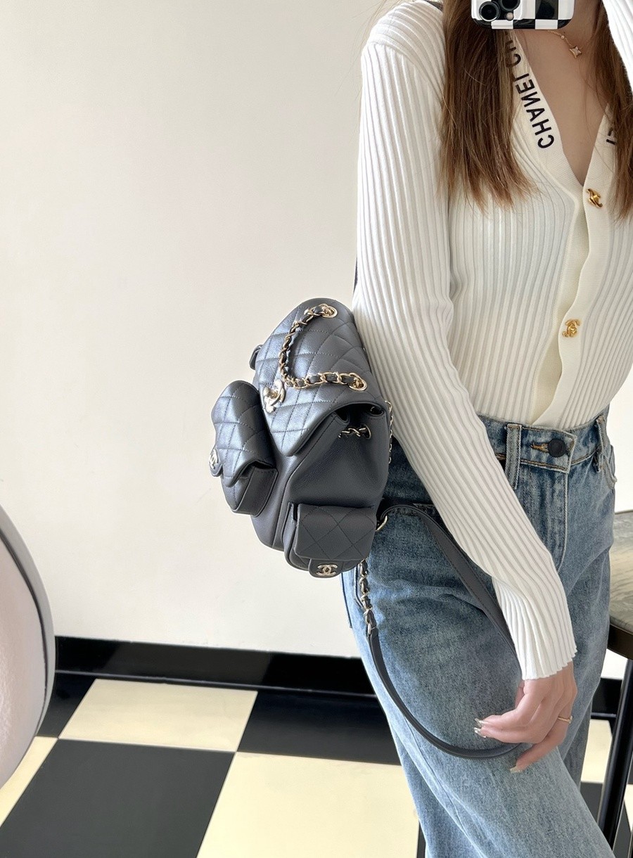 小香 23K 坦克雙肩背包 深灰小號_8